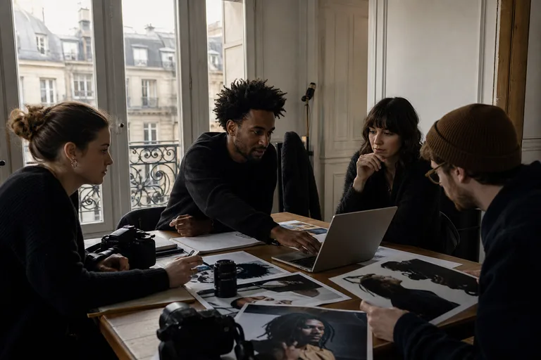 Gniark Gniark nonprofit team prepping artist EPK Paris