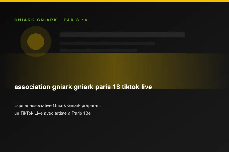 Équipe associative Gniark Gniark préparant un TikTok Live avec artiste à Paris