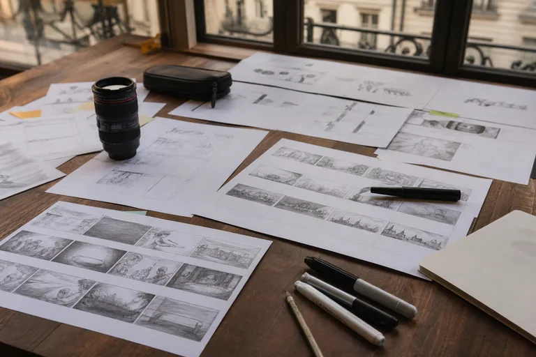 storyboard et liste de plans pour préparation clip musical à Paris