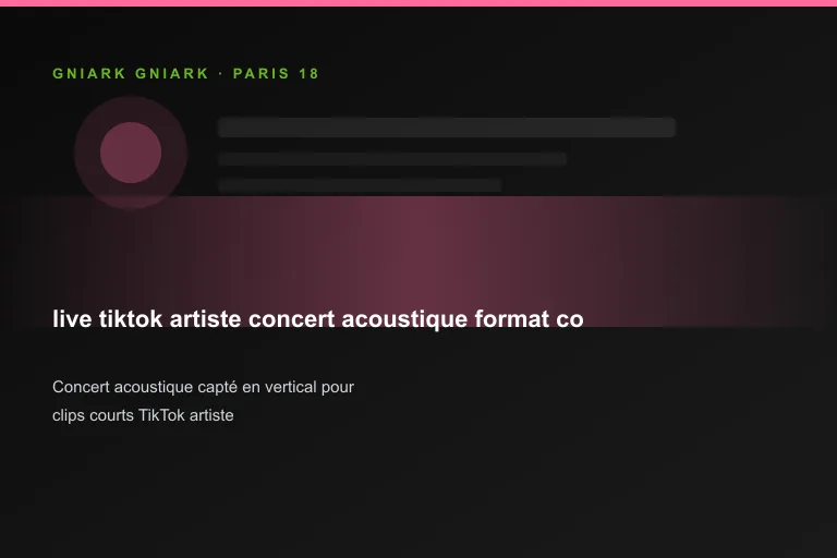 Concert acoustique capté en vertical pour clips courts TikTok artiste